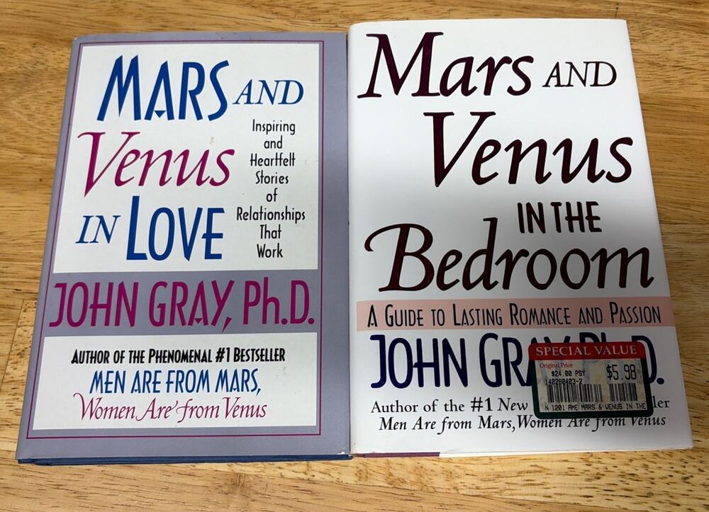 John Gray Hardcover Book Lot: Mars Venus in the Bedroom & Mars & Venus In Love